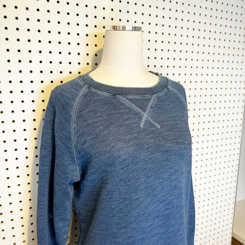 J.‎ Crew / Rivet and Thread | Navy Blue Distressed Thrashed Crewneck Sweater XS